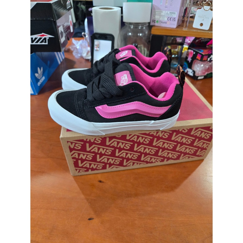 Vans Knu Skool Leopard Pop Black Pink Multi Skate Shoes VN000CYUBML Kids 13.0 UY